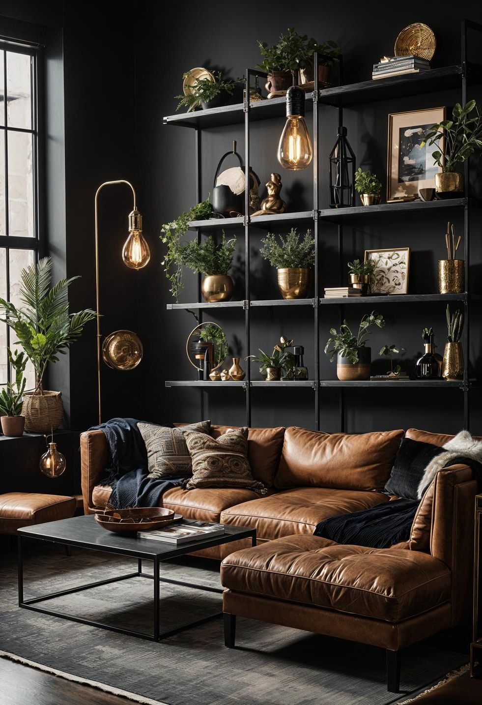 14. Industrial Eclectic Boho Living Room