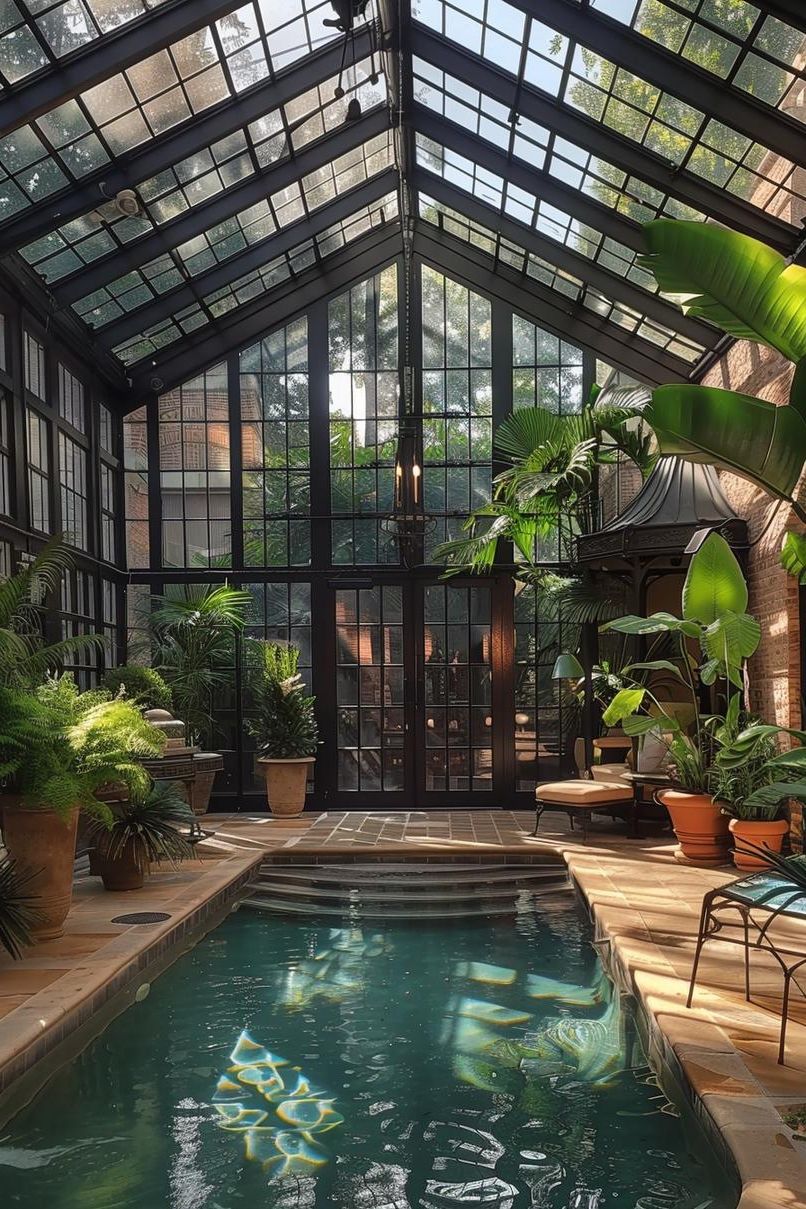 21. Victorian Greenhouse Pool With Glass Roof - photo 2