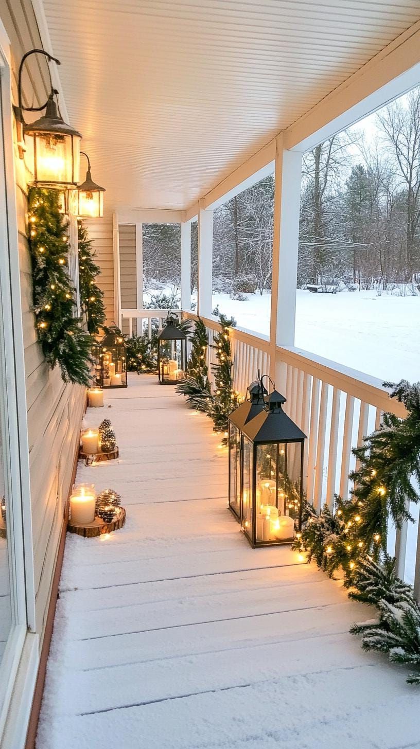7. Holiday Look With Evergreen Garlands