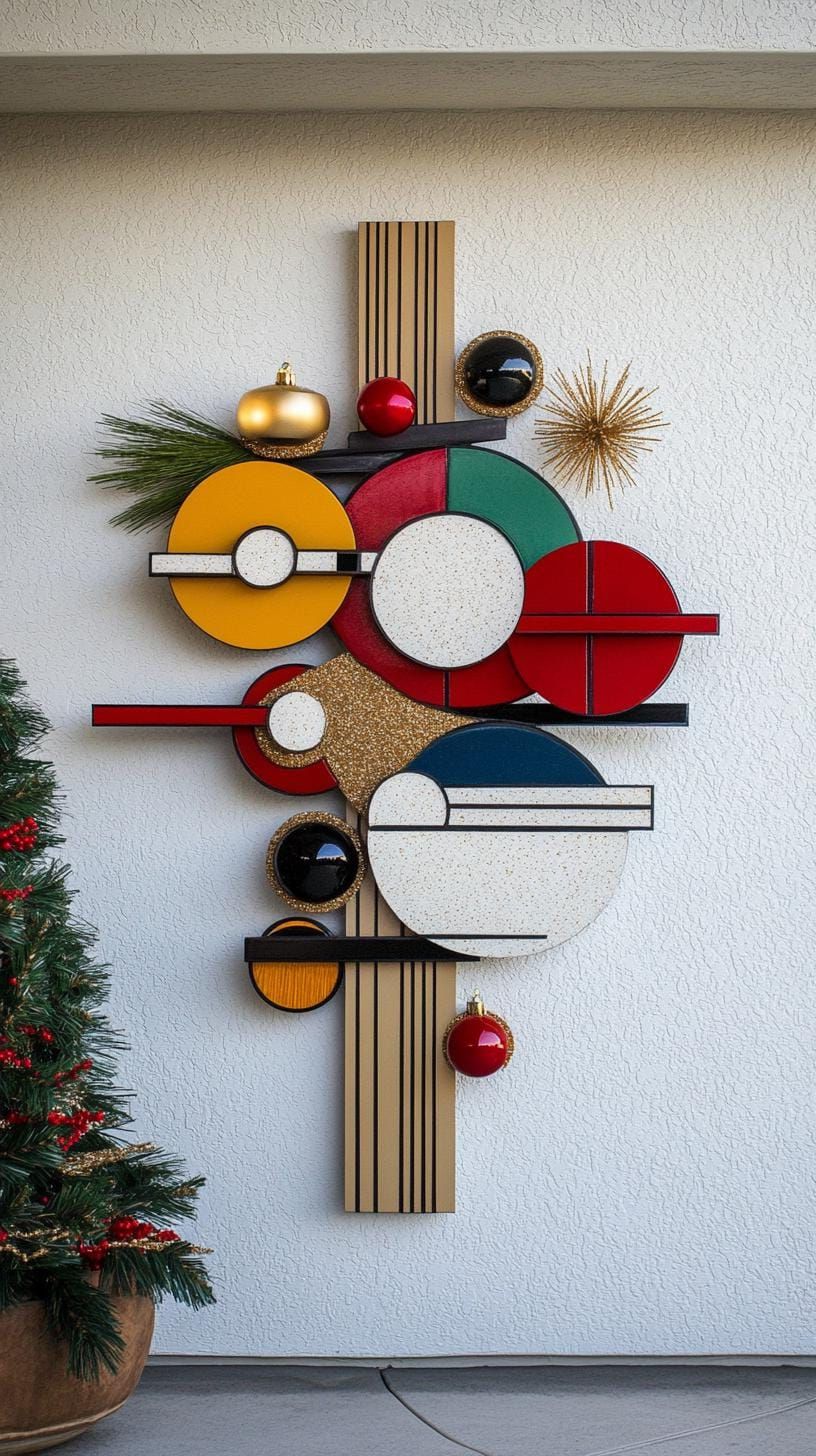 14. Retro motel signage with circular details