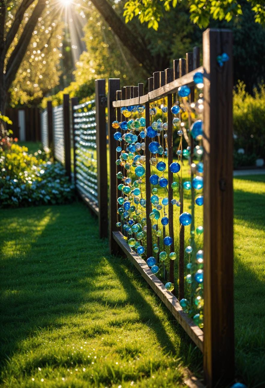26. Glass Marble Fence Decorations