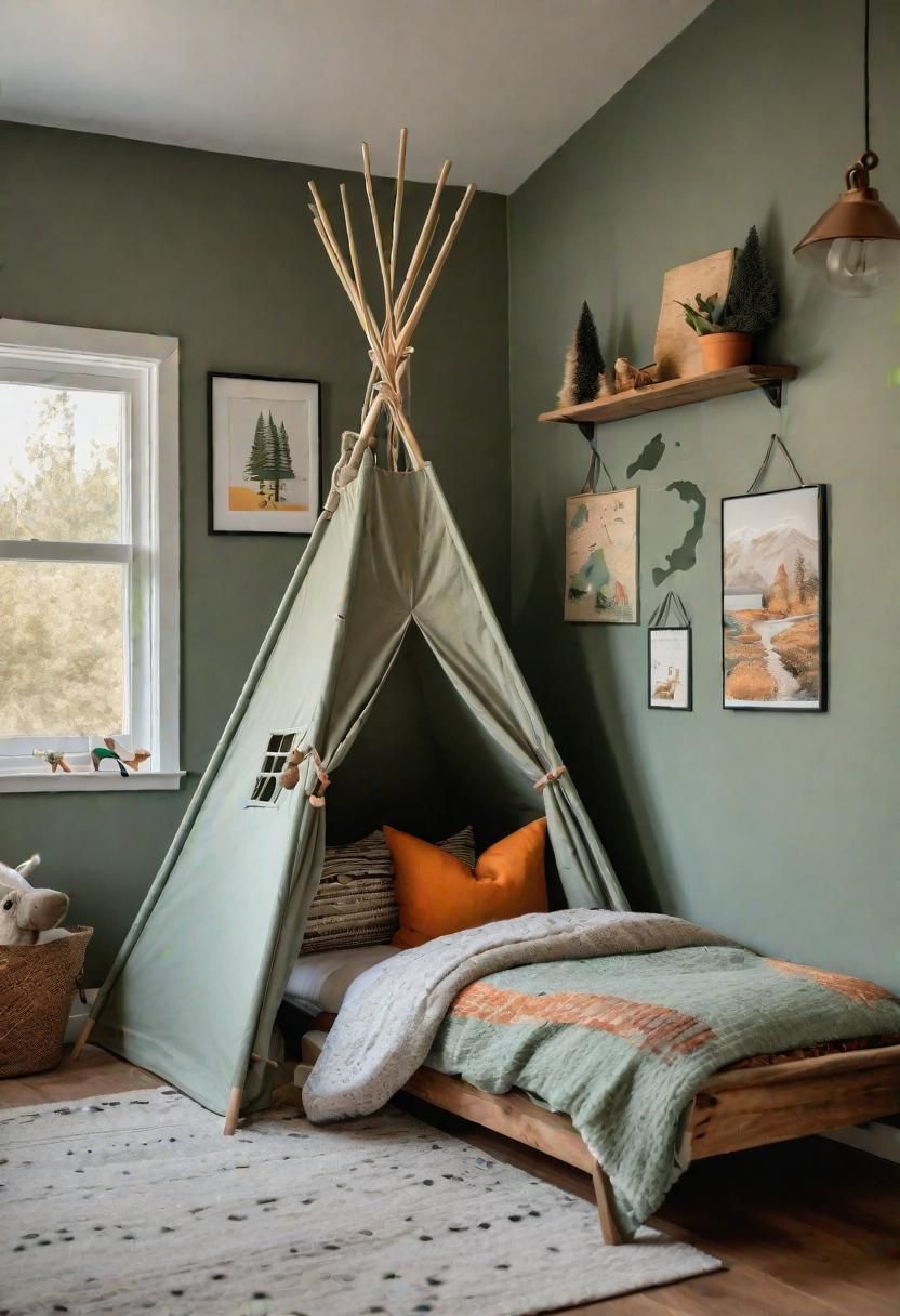 18. Playful Sage Green Kid's Room