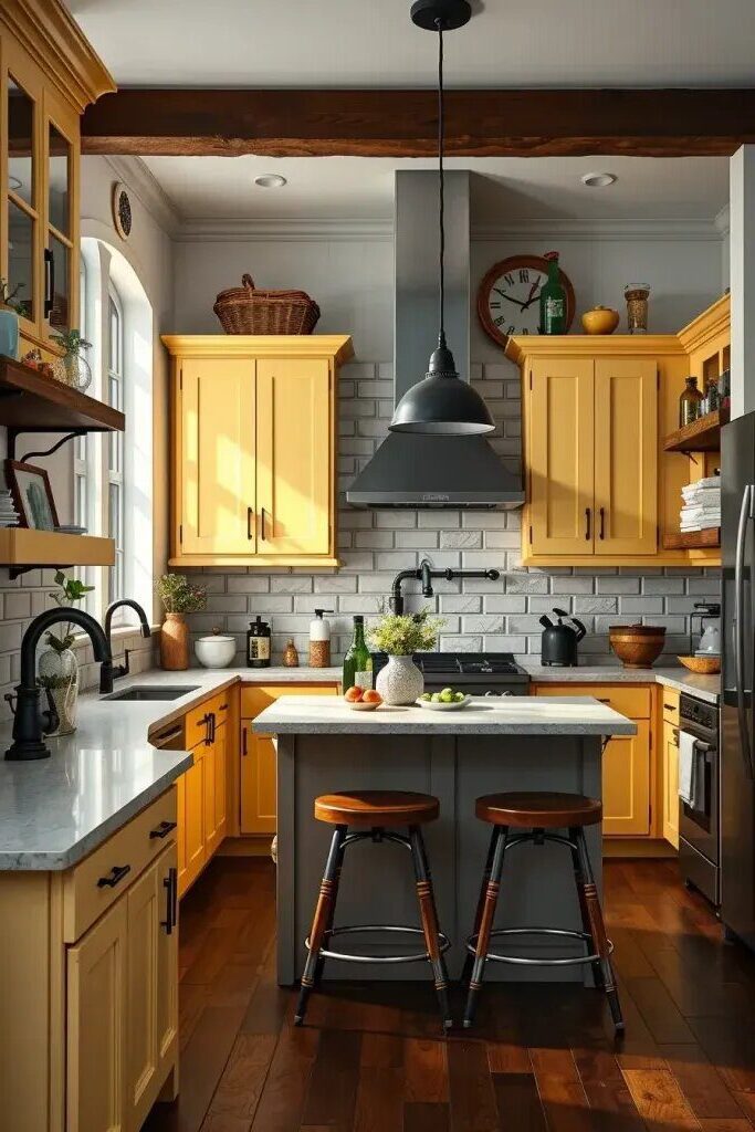 Urban Farmhouse Kitchens With Butter Yellow Details