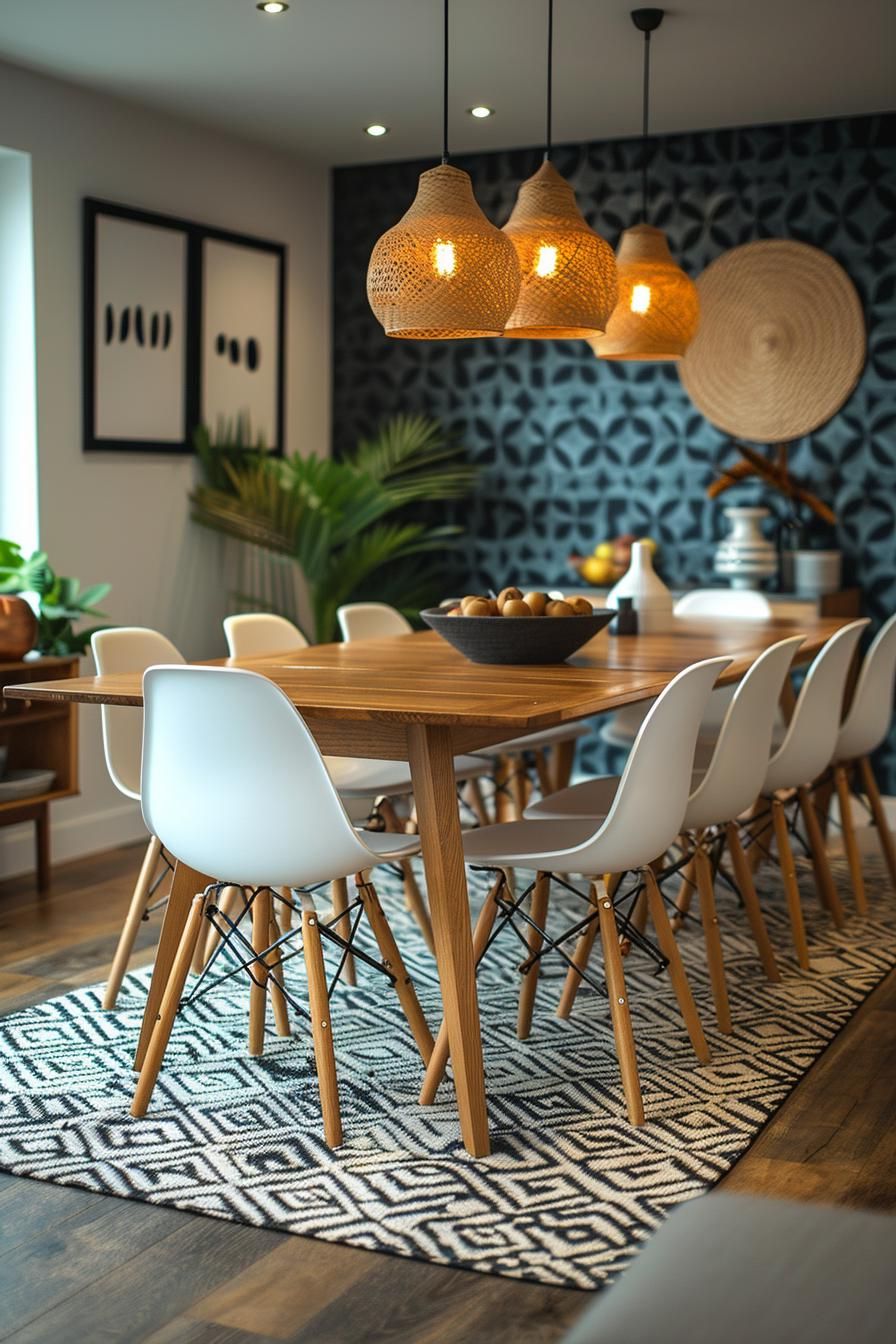 1. Geometric Wallpaper Ideas for Dining Rooms - photo 4