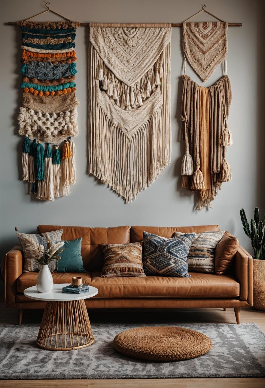 30. Woven Yarn Wall Art for Boho Style