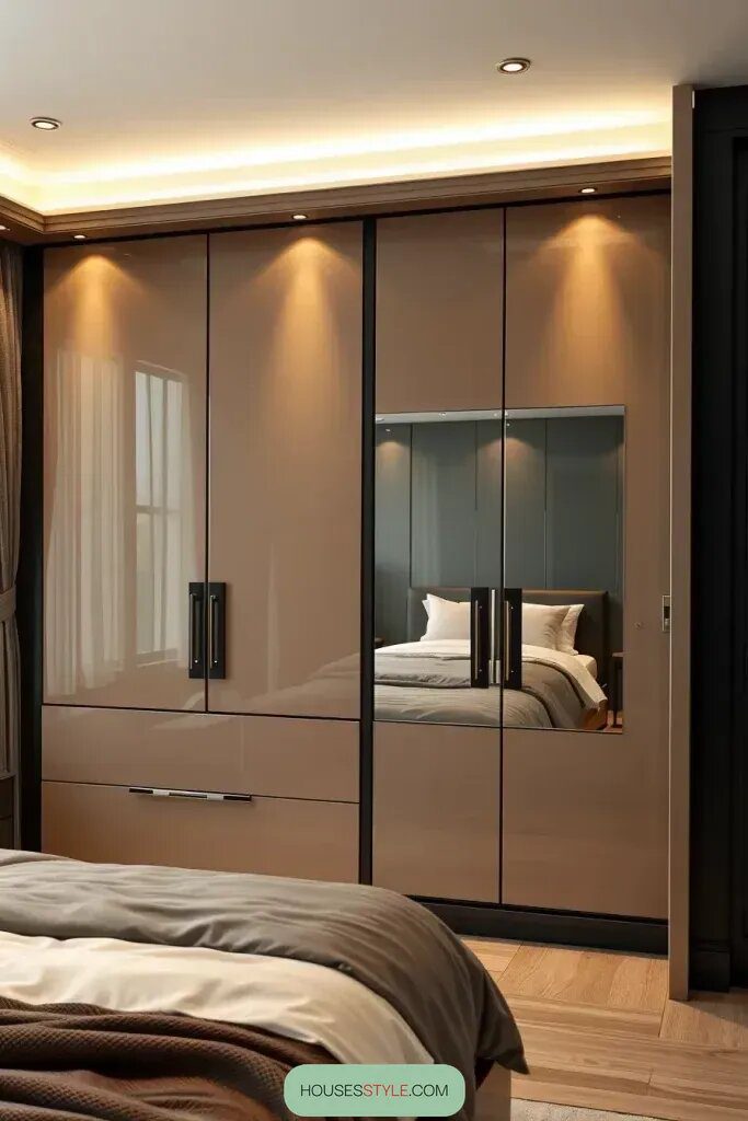 Wardrobes with Shiny, Reflective Panels - photo 2