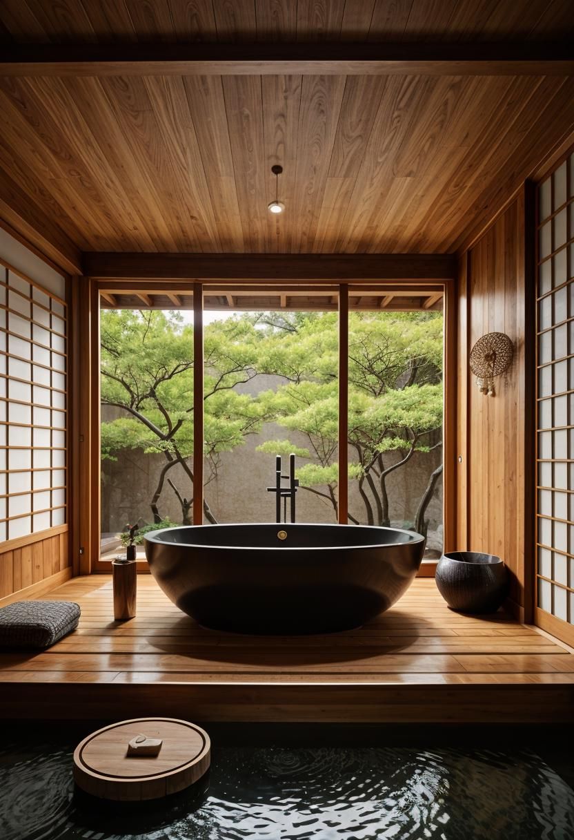 28. Japanese Onsen Bathroom Style