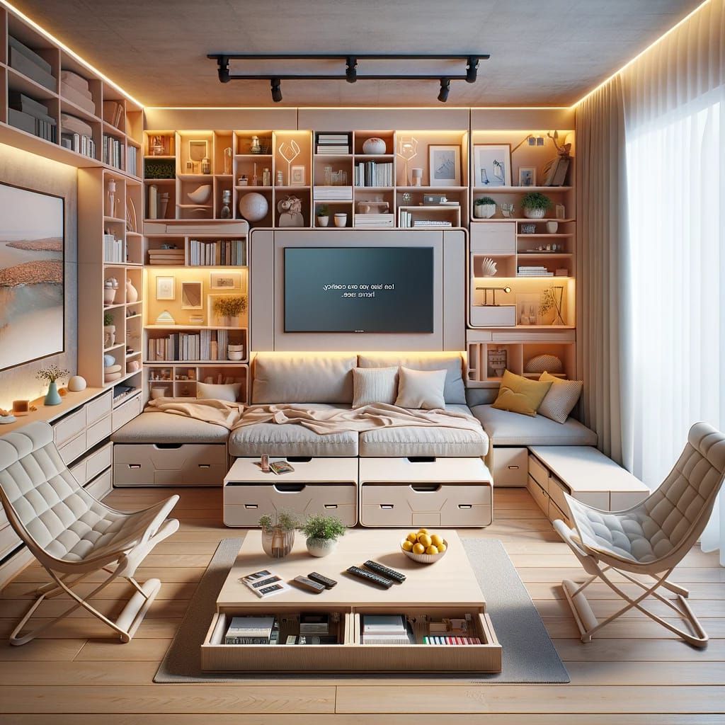22. Living Room Storage Built for Small Spaces
