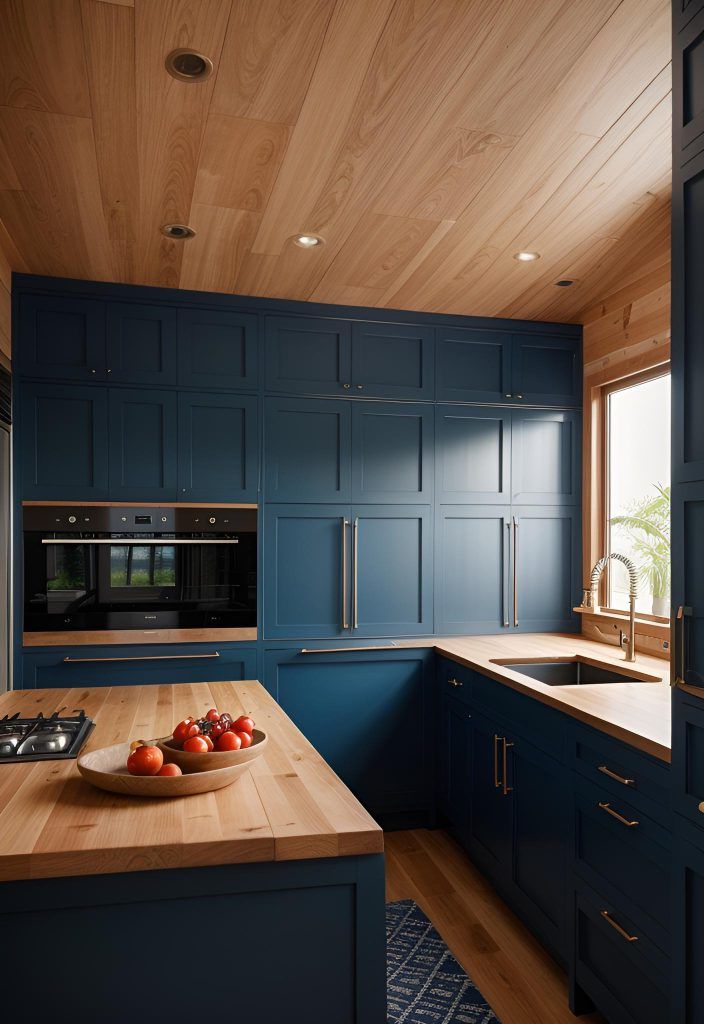 4. Midnight Blue Kitchen Cabinets