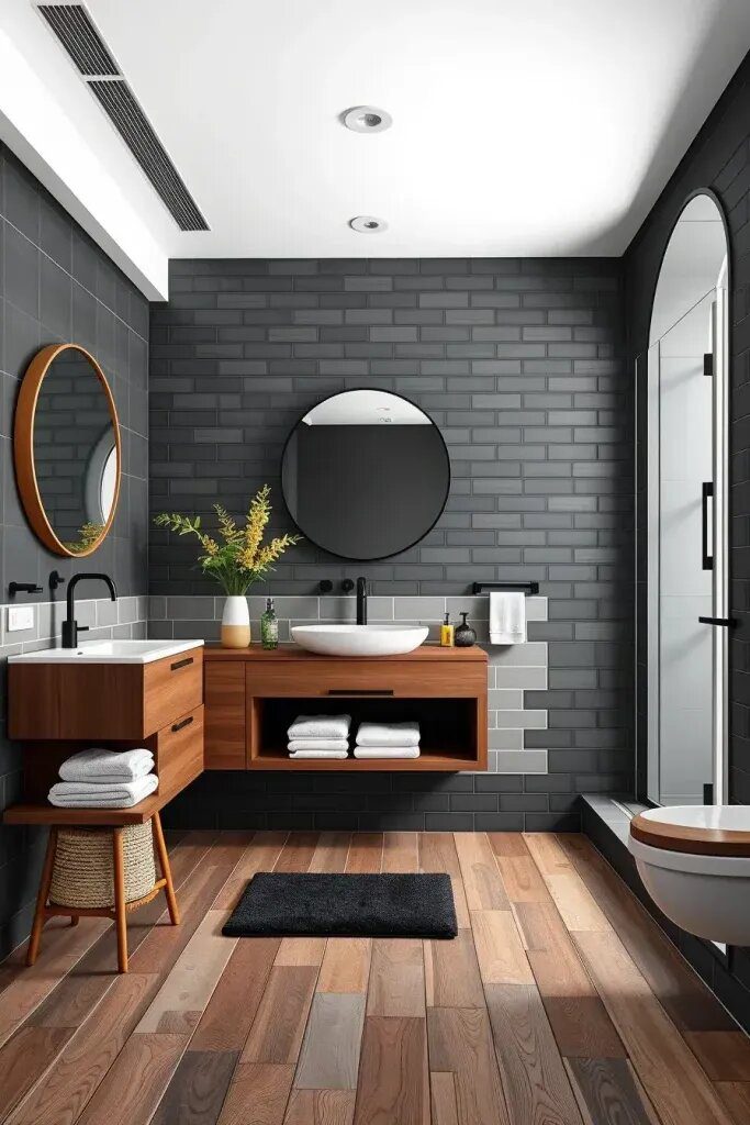 Pairing Black Accents with Wood Tile - photo 2