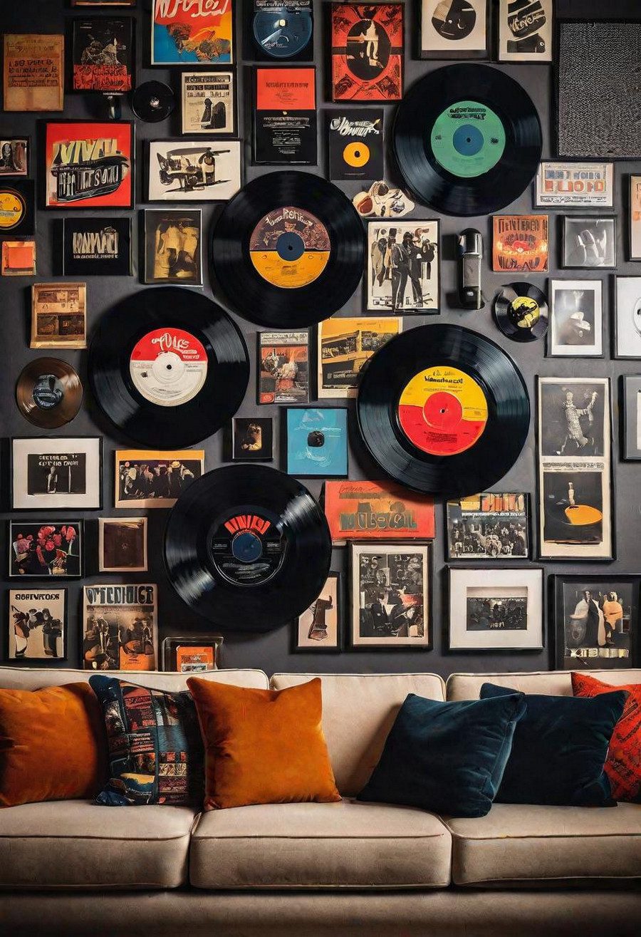 25. Record and Vinyl Wall Display