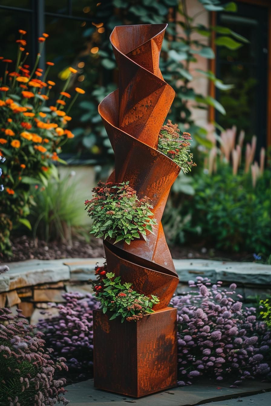 5. Spiral Cone Metal Sculptures - photo 3
