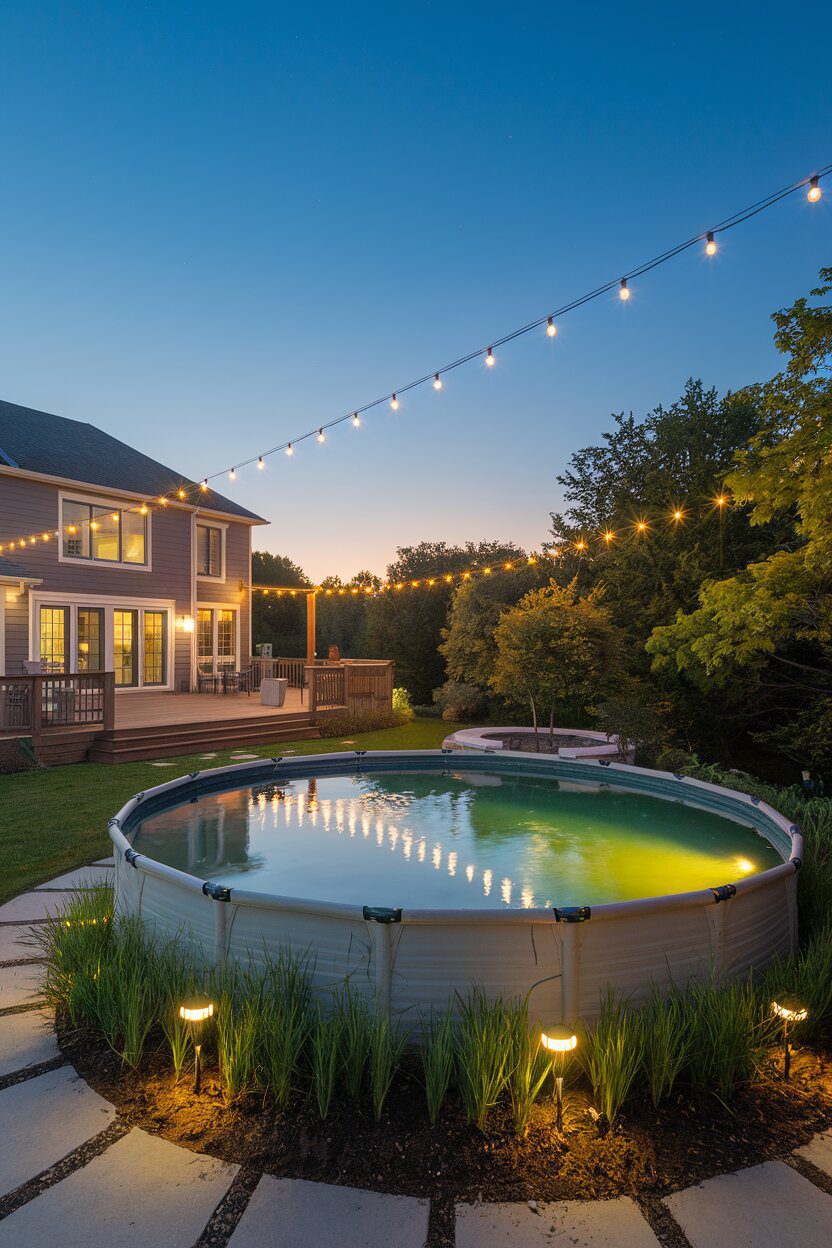 9. Add Solar String Lights or Landscape Lighting