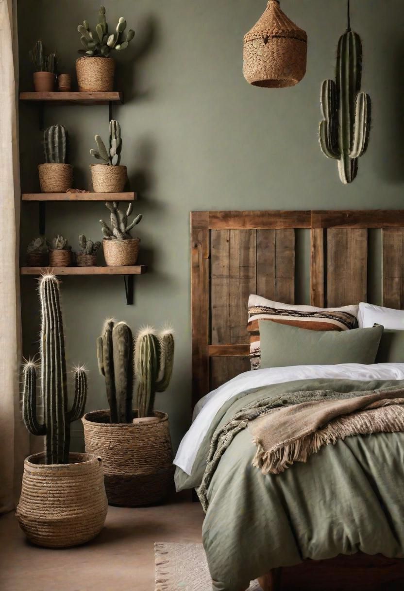 30. Desert-Chic Sage Green Bedroom