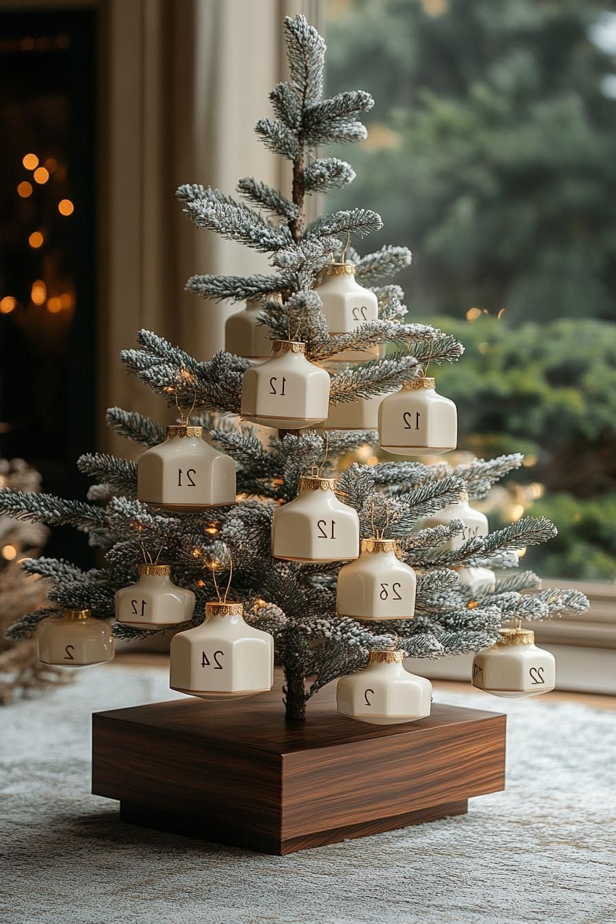 13. Chic Advent Calendar With Porcelain Tags