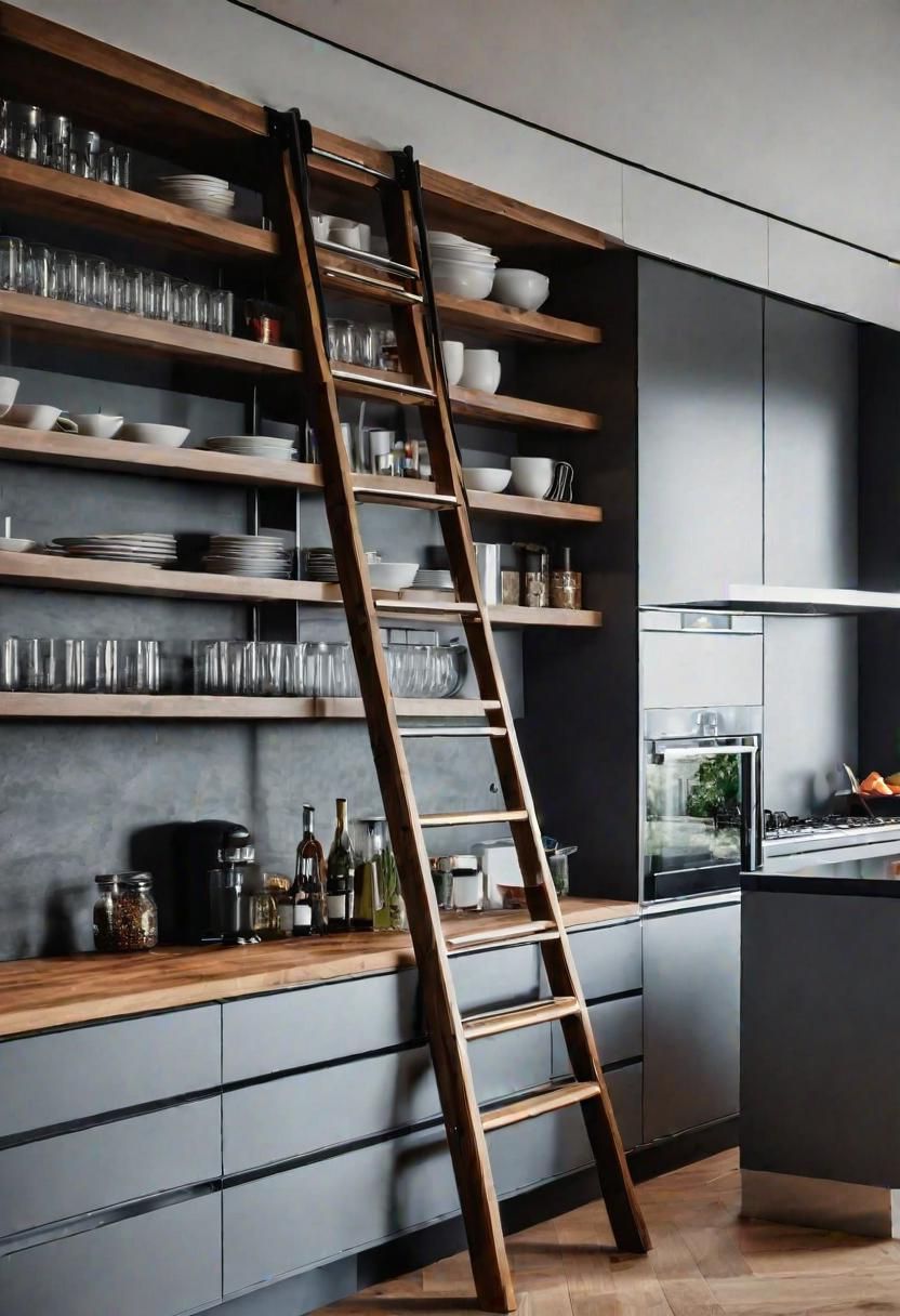 36. Library Ladder for Tall Cabinets