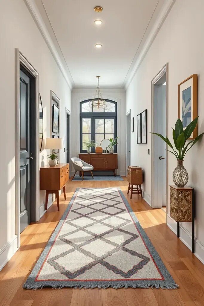 Designer Rugs That Define a Compact Hallway