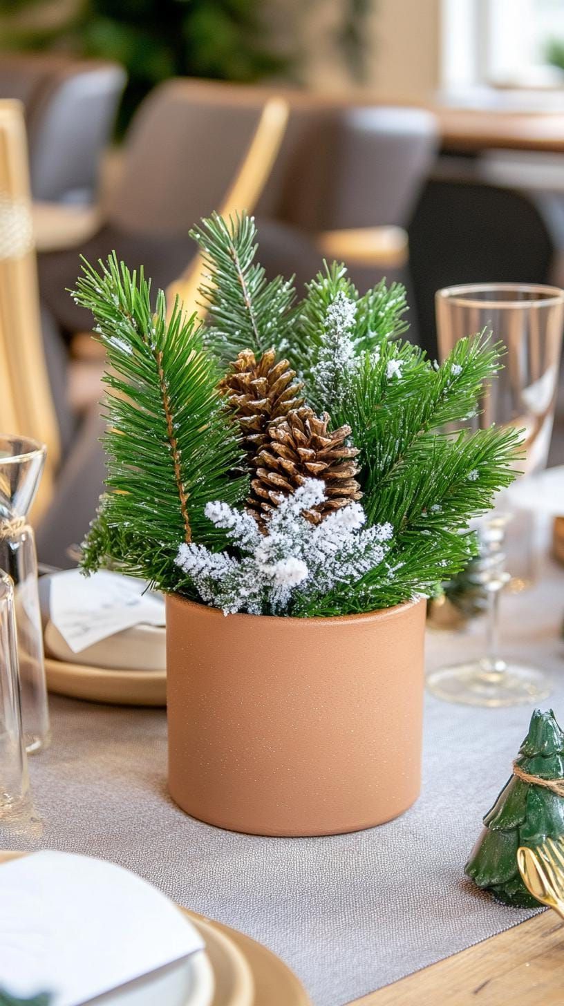 15. Frosty Flora in Earthy Containers