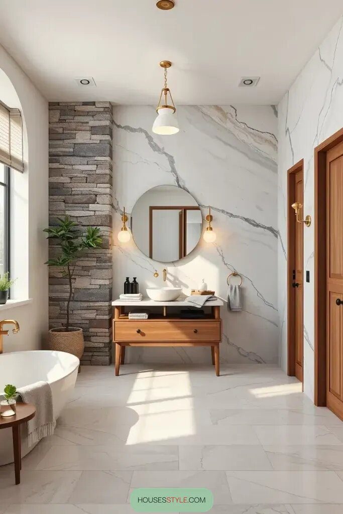 Using Natural Stone Features in Bathroom Design - photo 2