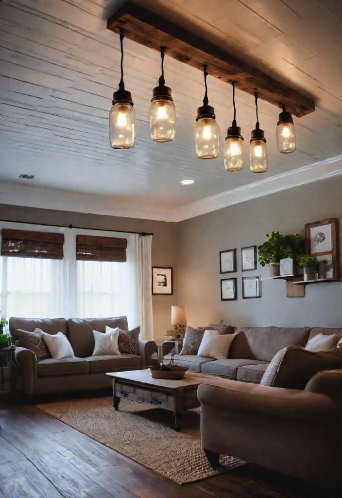 8. Mason Jar Light Fixtures