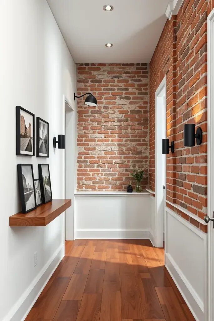 Classic Brick Paired with Modern White Walls