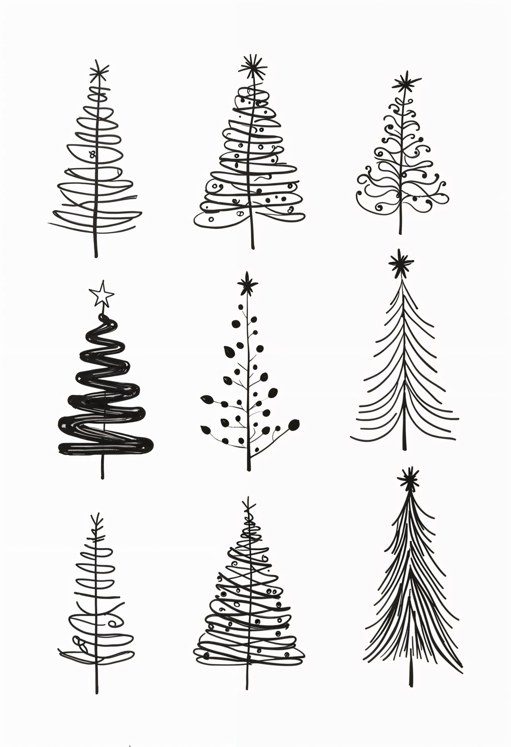 7. Hand-Drawn Monochrome Tree Art