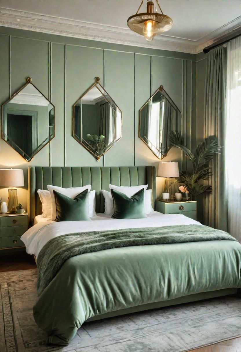 19. Sage Green Framed Mirrors