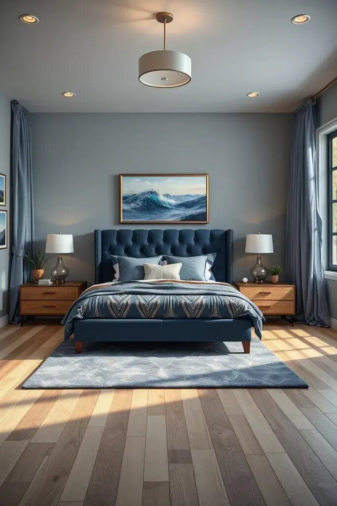 Peaceful Blue and Gray Bedroom Palettes