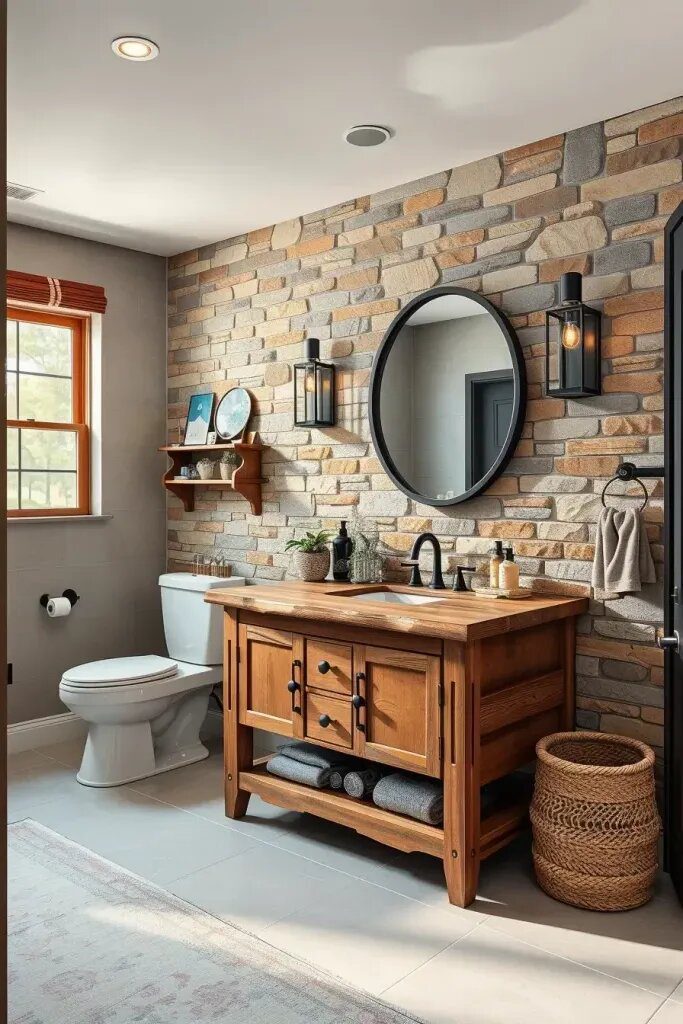 What Defines Modern Rustic Bathroom Style - photo 2