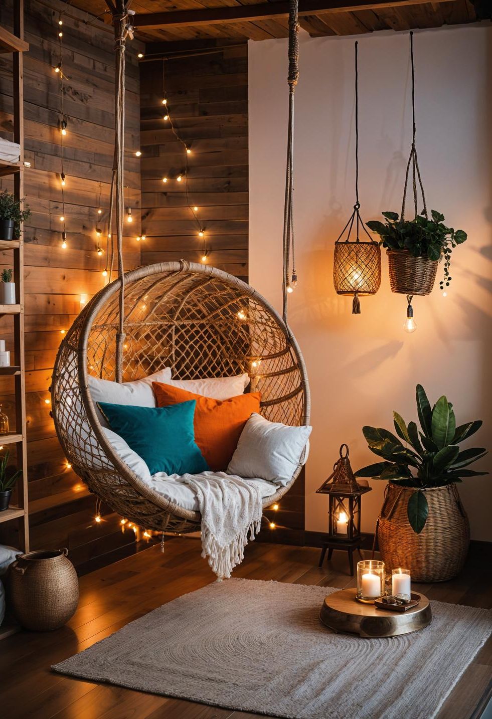 3. Cozy Rattan Swing Chair Corner - photo 2