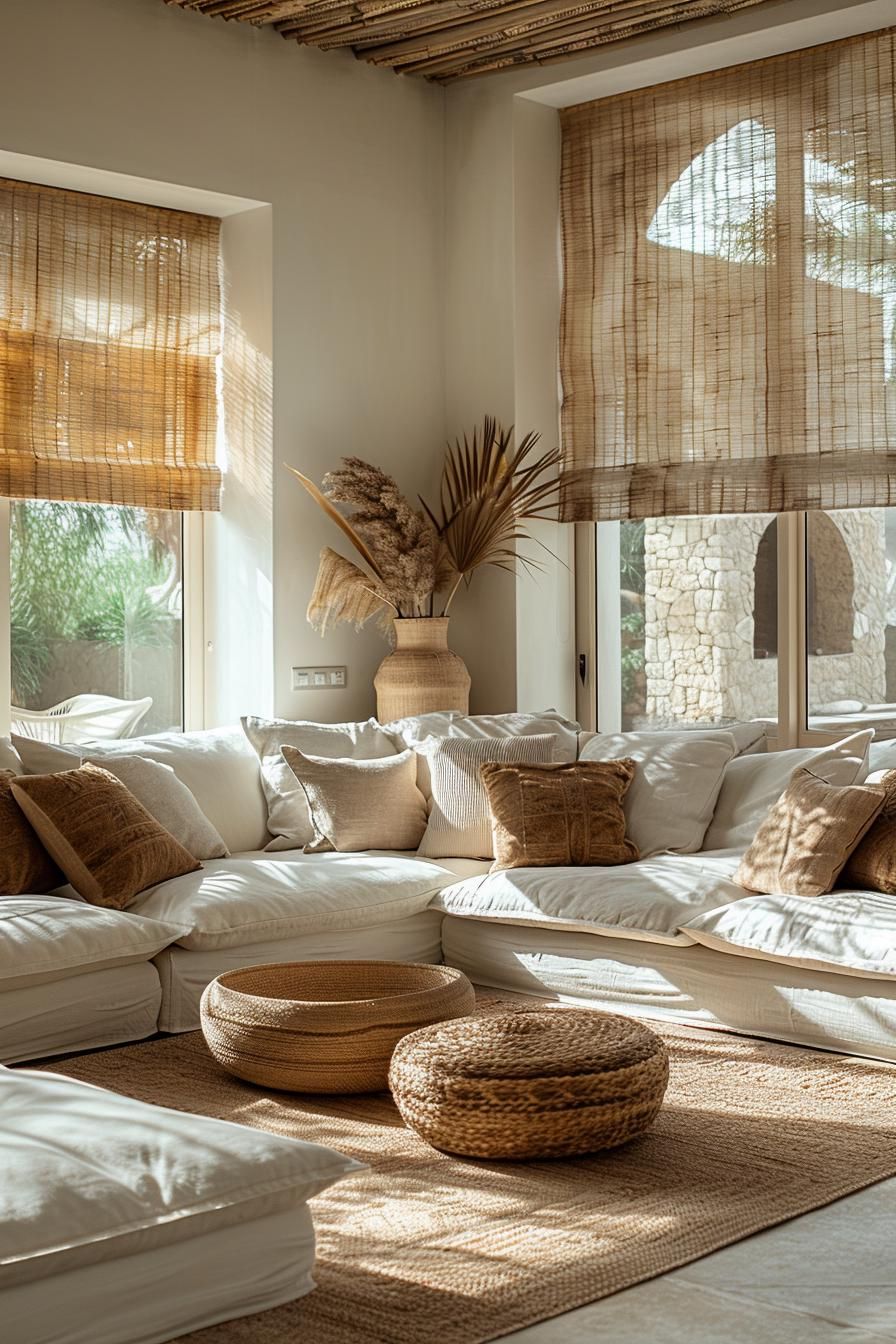 6. Coastal Storage With Wicker Baskets