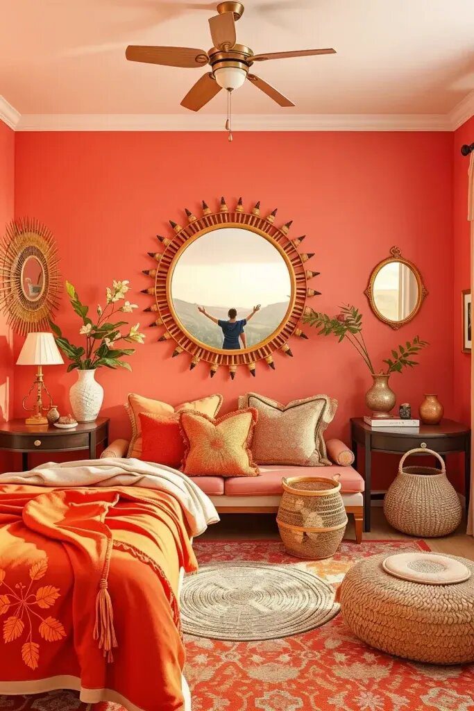 Sunset-Inspired Orange and Pink Bedrooms