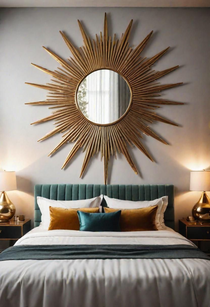 4. Bedroom Starburst Mirror Decor