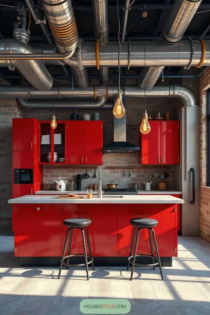 Rusty Red Metal Cabinets for Industrial Kitchens - photo 2