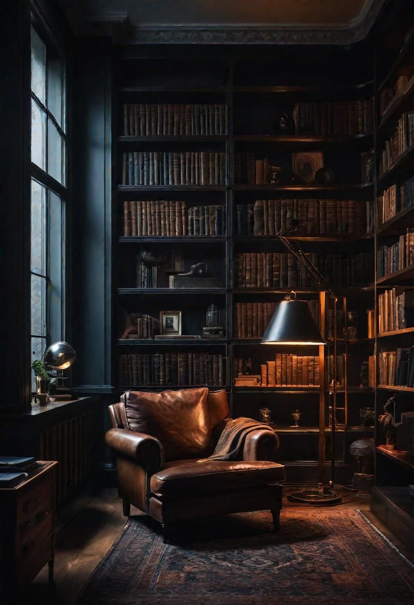 15. Leather-Bound Library Corner Look