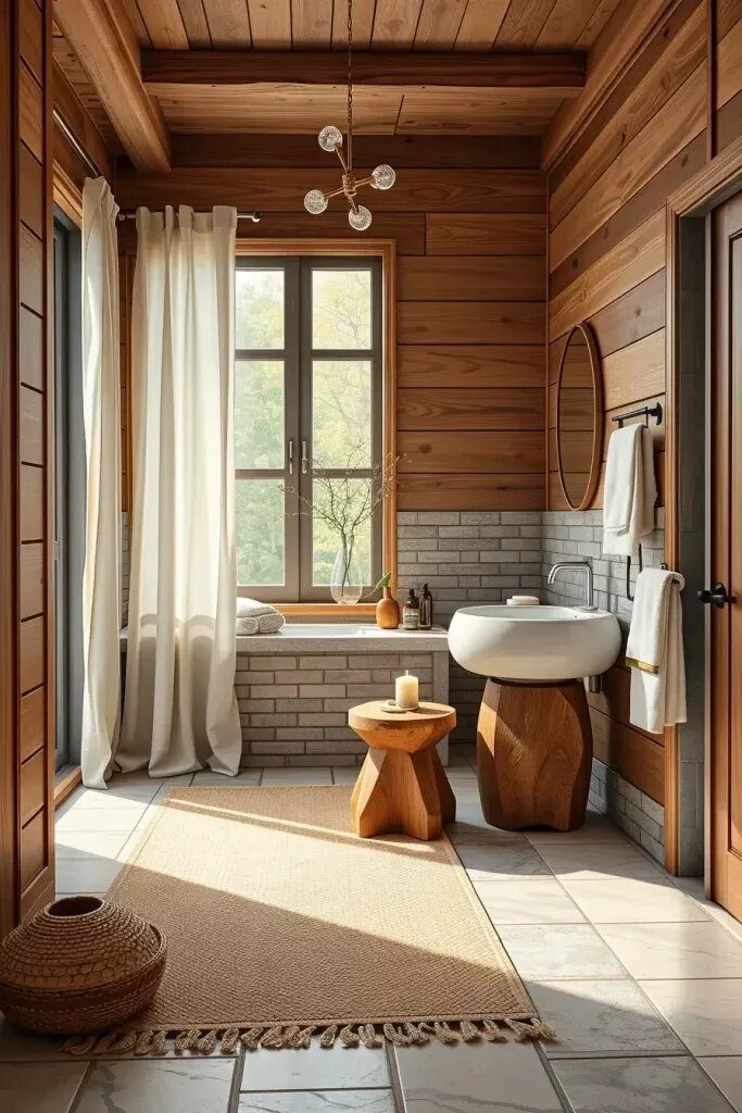 How to Use Natural Materials for a Cozy Bathroom - photo 2