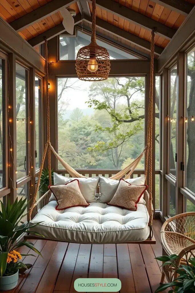 Transforming Your Screened Porch with Cozy Swing Beds and Relaxing Hammocks - photo 2