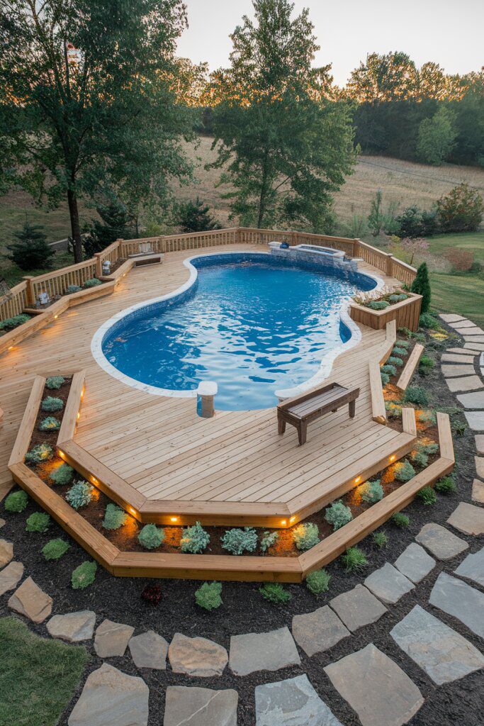 5. Enjoy Your Backyard Pool with a Stylish Deck