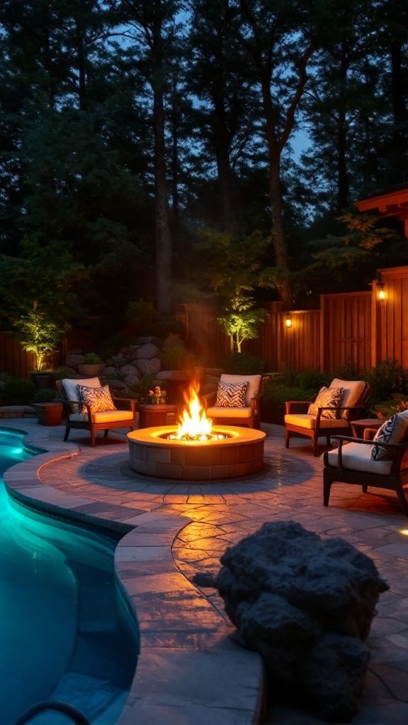 Setting Up a Cozy Poolside Fire Pit