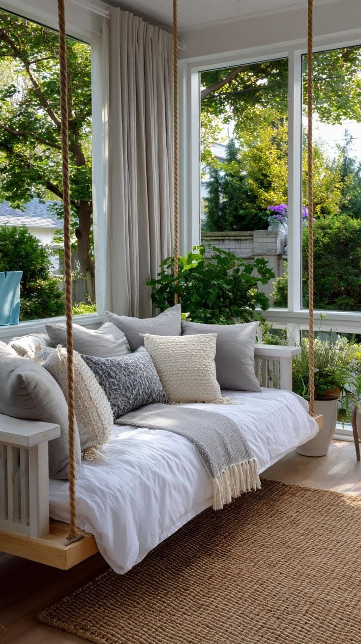 23. A Stylish Porch Retreat to Relax In