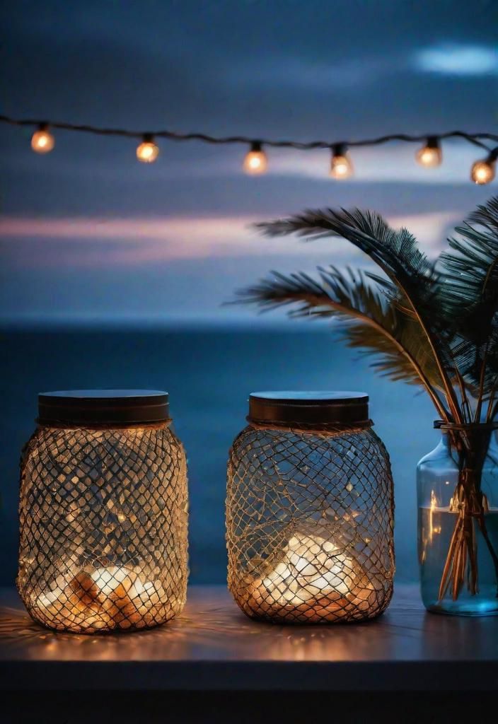39. Fairy Lights with Fishnet Decor