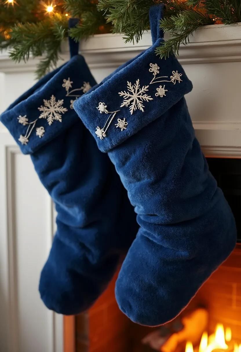 4. Cozy Blue Stocking Display