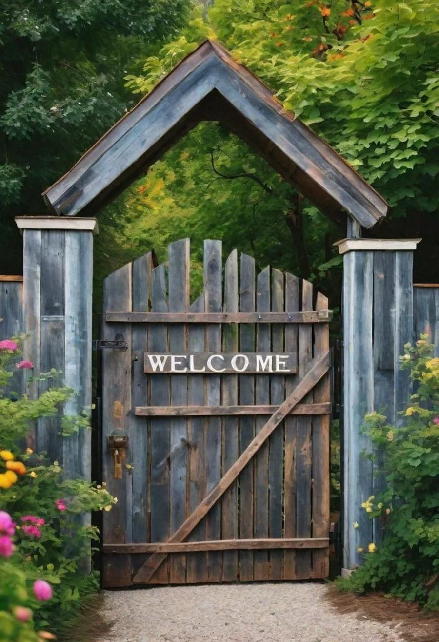 9. Welcoming Rustic Farmhouse Gate