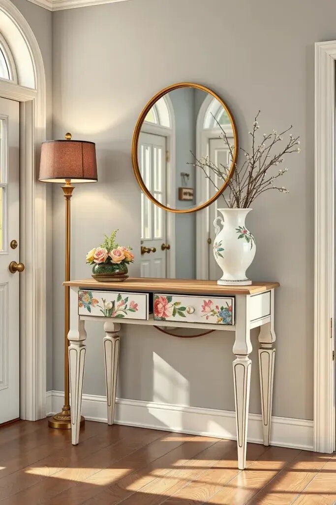 Colorful Painted Drawer Fronts and Legs for the Entryway - photo 2