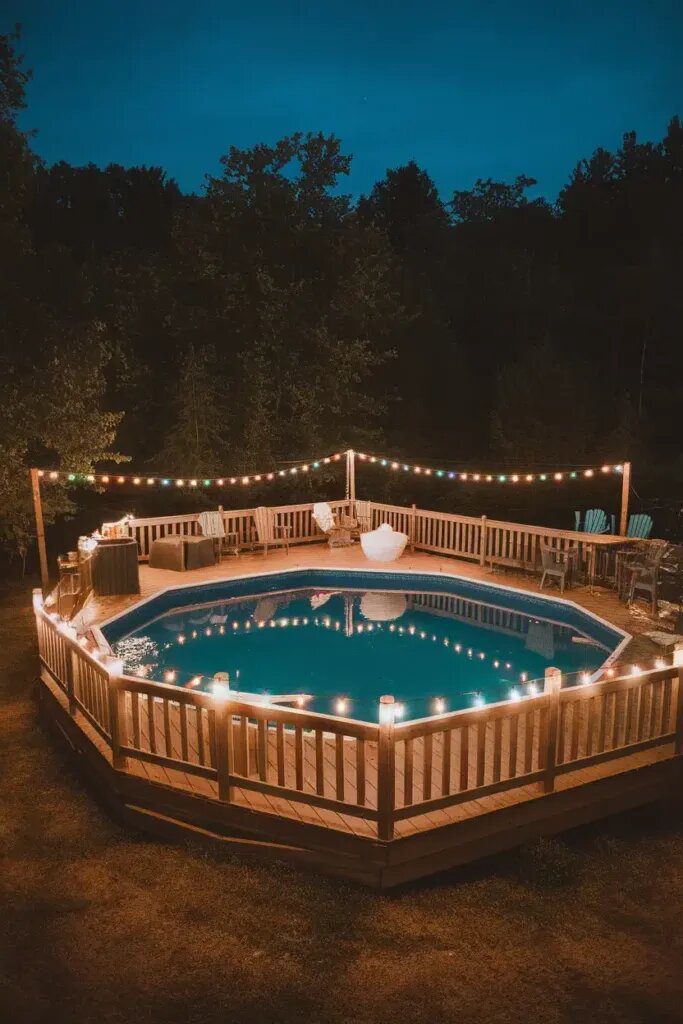 Unwind Poolside Under the Night Sky
