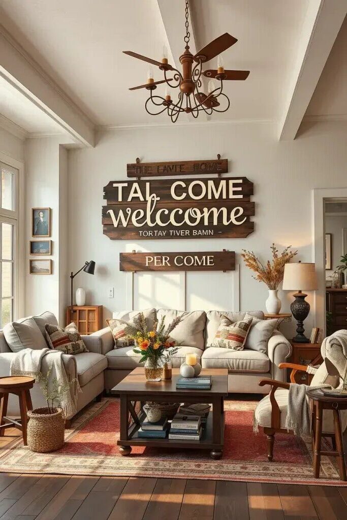55. Hang Charming Farmhouse-Style Signs