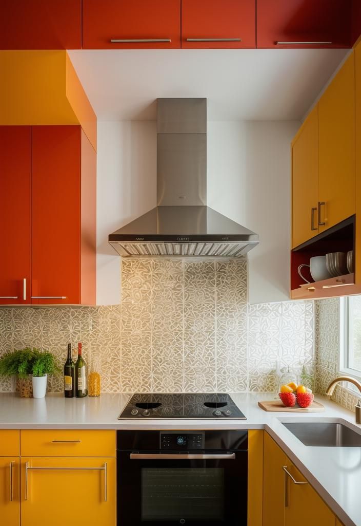 21. Bold Geometric Backsplash Patterns