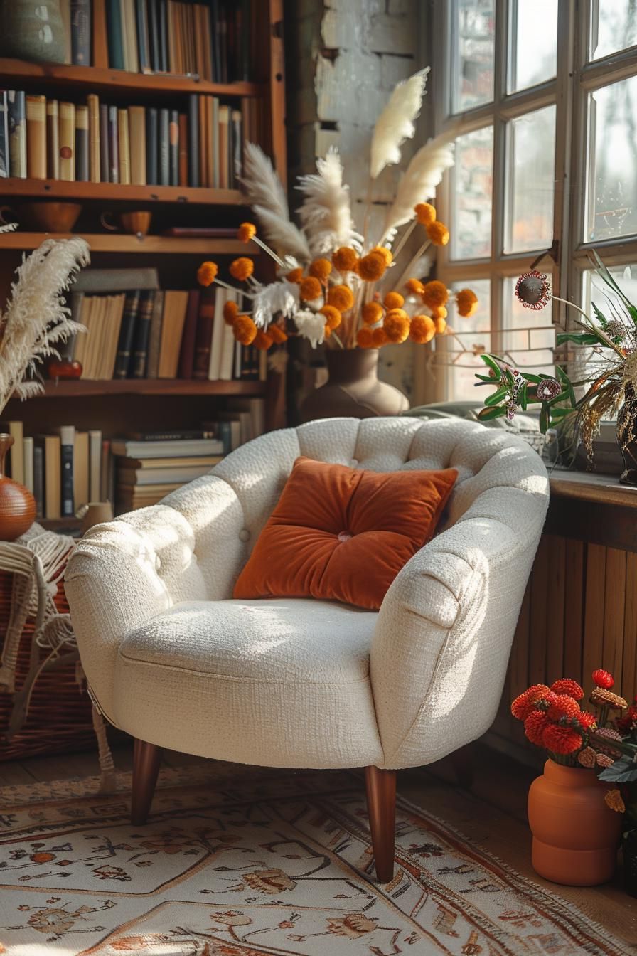 2. Velvet Armchair for a Cozy Lounge Corner