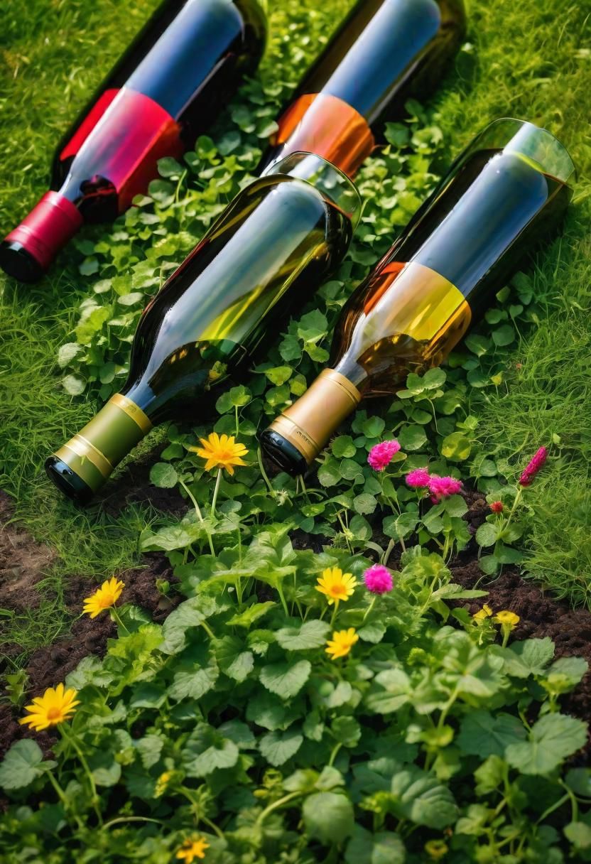 34. Upside-Down Bottles as Garden Edging