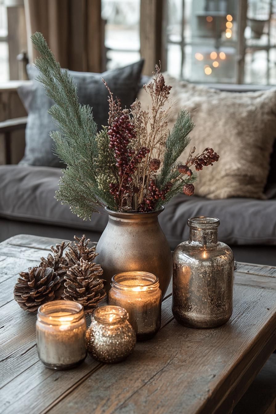 18. Botanical Mercury Glass Centerpieces